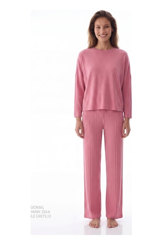 Penti Gül Kurusu Rosy Pink Uzun Kollu Pantolon Pijama Takımı Pk34