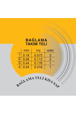 Kısa Sap Bağlama Saz Teli + 2 Tezene