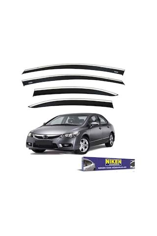 Honda Civic Fd6 Uyumlu Cam Rüzgarlığı Kromlu 2007+ Niken