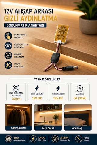 Ahşap-taş Arkası 12v Dokunmatik Sensör Anahtarı Diğer