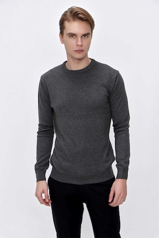 Morven Basic Dinamik Fit Rahat Kesim Bisiklet Yaka Triko Kazak 99kc017005100 Gri