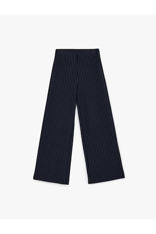 Koton Normal Bel Çizgili Geniş Paça Pantolon Beyaz Çizgili 6sak40019ek Beyaz Çizgili