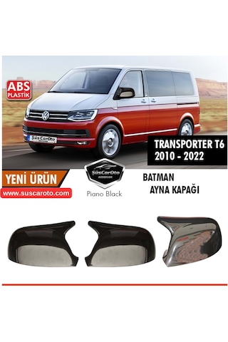 Vw Transporter T6 - T7 2010-2022 Uyumlu Batman Yarasa Ayna Kapağı Piano Black Abs Plastik 00 Şüscaroto Aksesuar