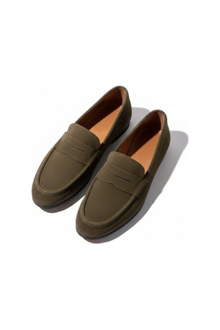 Ne&ve Shoes Haki Süet Hakiki Deri Kadın Loafer Ayakkabı