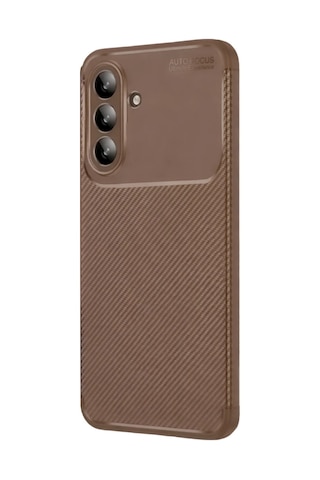 Samsung Galaxy Uyumlu A27 5g Kılıf Karbon Silikon Case Kahverengi