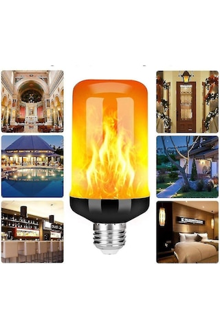 Alev Efektli Led Lamba, 4 Yanıp Sönme Modu, E26/e27 Soket, Christmas-ff-