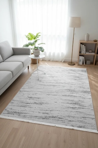 Yağmurser Lüx Yumuşak Dokulu Kaymaz Taban Halı Yolluk 3055 Gri Çok Renkli