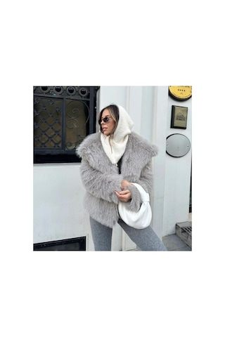 Zaya Collection Premium Suni Lolita Kürk Mont Gri