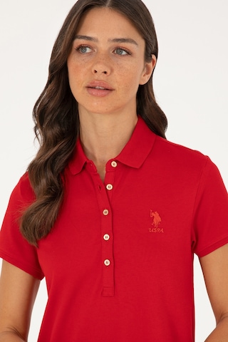 U.S. Polo Assn. Kadın Kırmızı Polo Yaka Mini Boy Örme Elbise 50280038-VR171