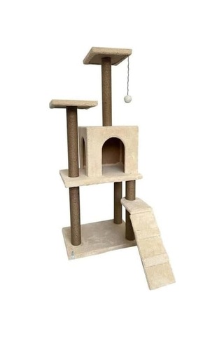 Tr Pet Kedi Tırmalama Kedi Evi Ve Kedi Oyun Evi Bej