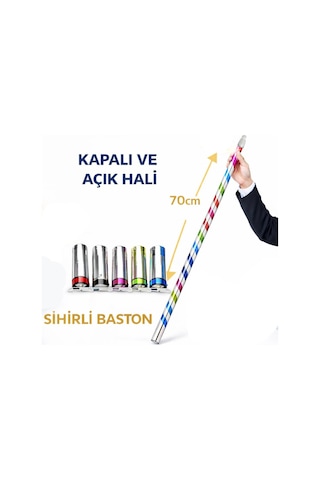Sihirli Açılır Baston Mendilden Bastona İlizyon Oyunu 70 Cm Diğer