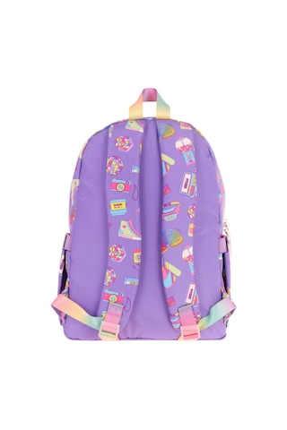 Kaukko Kids Kız Çocuk Armalı Hobi Desenli İlkokul Okul Sırt Çantası Dört Bölmeli - Mor - L5238 Mor