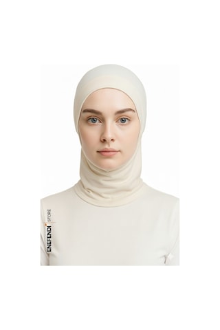 Nf Nd Enefendi Boyunluklu Spor Bone Krem Tesettür Hijab Geçmeli Hazır Bone Rahat Ve Şık Penye Kullanım