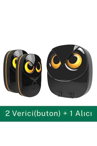 Techtic Kablosuz Kapı Zili Sevimli Baykuş Işıklı 1alıcı 2buton