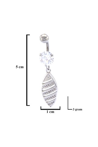 Ferizz 316l Çelik Zirkon Taşlı Piercing Prc-132 Gümüş