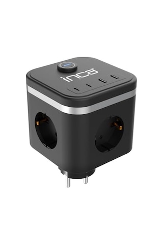 Inca Ipw-47sy 3port 2x Usb+2x Type-c Led Tuşlu Duvar Priz-siyah Isıya Karşı Dayanıklı Kaliteli Malzeme Çocuk Koruma Özelliği Usb Giriş 220v-250v Güç Max. 3680 W