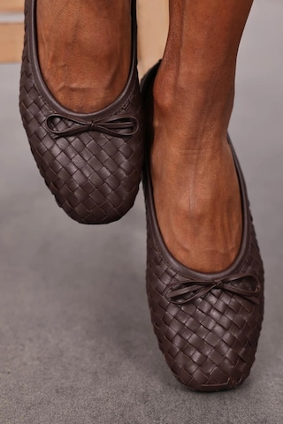Kahverengi Flexible Deri Örgü Babet 36617 Kahverengi