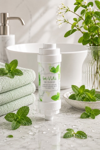 Mint Garden İce C Vitaminli Aromatik Duş Filtresi - Saç Dökülme Karşıtı, Cilt Besleyici Klor Ve Kireç Arıtıcı Duş Filtresi 150gr Saydam