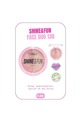 Callista Shine & Fun Face Duo Allık & Aydınlatıcı Paleti 130 Shine Squad