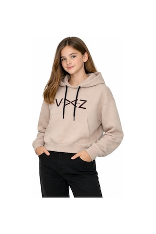 Kız Çocuk Kapüşonlu Sweatshirt Bgl-st05274 Taş