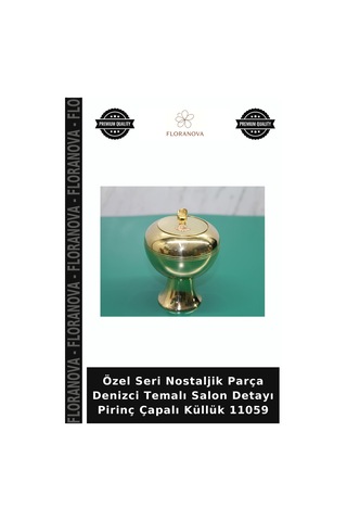 Özel Seri Nostaljik Parça Denizci Temalı Salon Detayı Pirinç Çapalı Küllük 11059