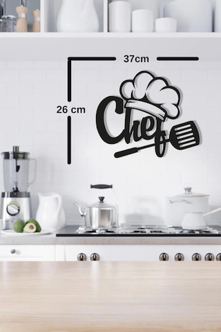 Ahşap Duvar Dekoru Chef Yazısı 37 X 26cm