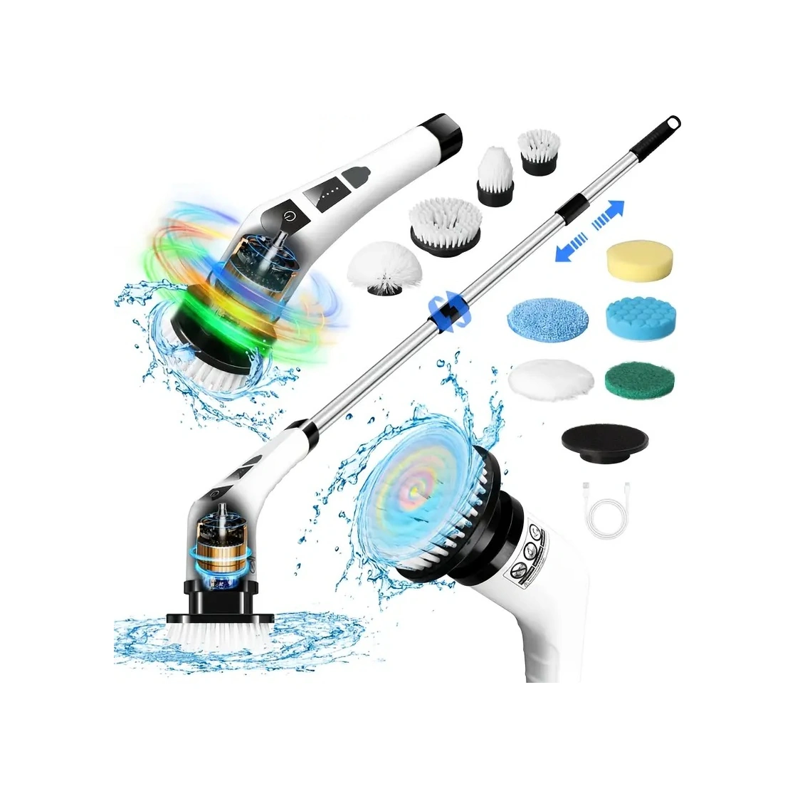7 İn 1 Kablosuz Elektrikli Temizlik Fırçası Seti