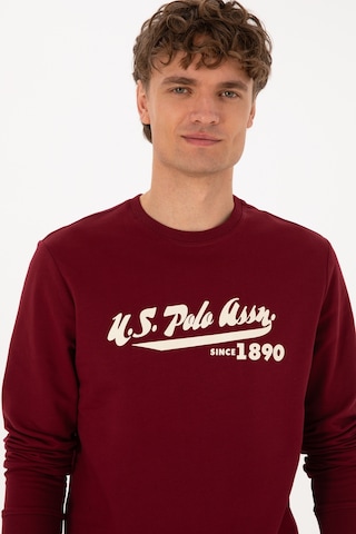 U.S. Polo Assn. Erkek Bisiklet Yaka Regular Fit Bordo İnce Sweatshirt 50316315-VR014