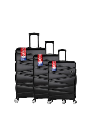Yefa Dayanıklı Unisex 4 Tekerlekli 3'lü Set Plastik Valiz Seti