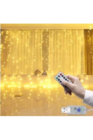 Kenpazar Tel Perde Led 3 3m 300 Led Gün Işığı Çok Renkli