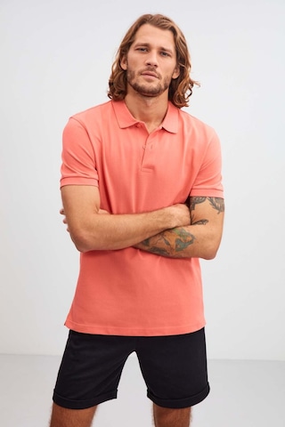 Grimelange Morgan Erkek Regular Kalıp %100 Pamuk Pembe Polo Yaka T-shirt