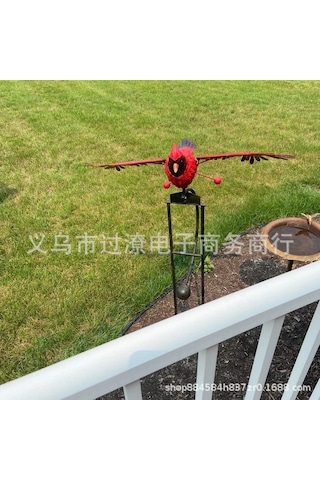 Yaozixa Kırmızı Kuş Desenli Dış Mekan Metal Fırça Çeşitleri - Dayanıklı Ev Dekorasyon Aracı