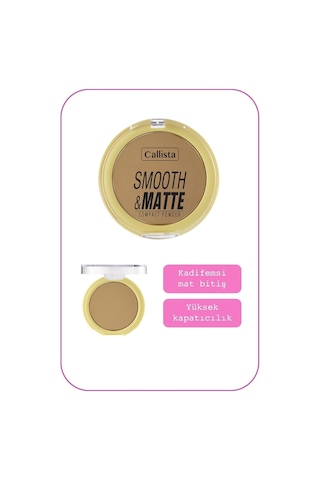 Callista Smooth & Matte Compact Powder Mat Bitişli Toz Pudra - 40 Apricot