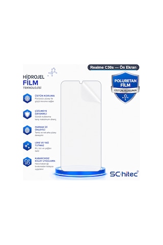 Realme C30s Uyumlu Ön Yüzey Nano Şeffaf Hidrojel Ekran Koruyucu 32381723
