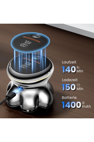 Maxgroom 7d Erkek Kel Tıraş Makinesi, Manyetik Yüzer Kesme Üniteli 1400 Mah Pil Kafalı Tıraş Makinesi, Erkekler İçin Ergonomik Saplı Ipx6 Su Geçirmez Kafalı Tıraş Makinesi, Typc-c 0 Mm Kel Tıraş Makinesi