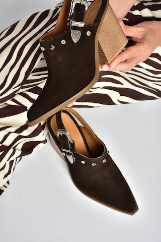 Fox Shoes Y654307702 Kahverengi Hakiki Deri Süet Alçak Topuklu Western Ayakkabı