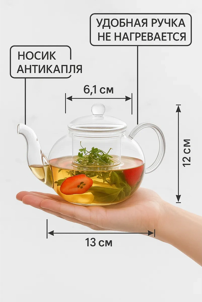 Cnglass Cam Demlik 600 Ml Filtreli 7285390 Beyaz