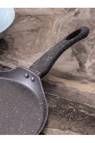 Agness Blin Tava "siyah Mermer" 24 Cm Yapışmaz 327411201 Gri