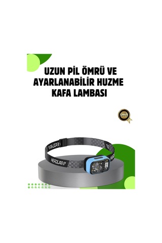Ceylan Adam 53 Modlu Süper Parlak Led Kafa Lambası Type C Şarjlı Güç Göstergeli Çok Renkli