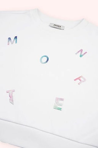 Panço Baskı Detaylı Beyaz Kız Çocuk Sweatshirt 2511gk08009 BEYAZ