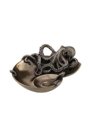 Steampunk Serisi Nautilus Kabuğu Üzerinde Ahtapot Tabak