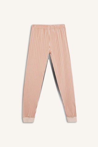 Defacto Kız Çocuk Pijama Takımı Baskılı Uzun Kollu Üst Çizgili Uzun Alt F6233a825wnpn70 Pembe