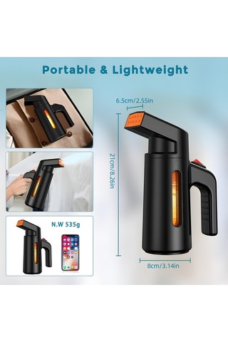 Createtech 700w 180ml 25sn Hızlı Taşınabilir Buhar Ütüsü - Kırışıklık Giderici, Ev/ofis/seyahat İçin