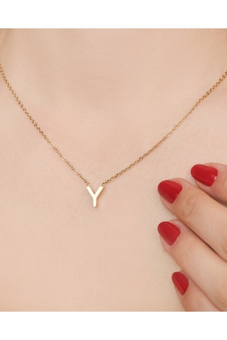 Lekka Design Kadın Kararmaz Çelik Takı Y Harf Kolye