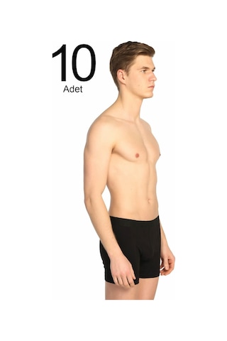 Tutku Erkek Gri 10'Lu Paket Likralı Boxer Elf568T0114Ccm10 001