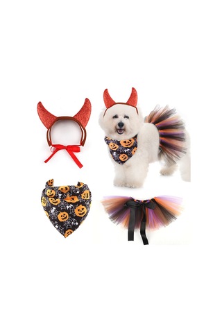 Hangfox Halloween Köpek Ve Kedi Kostümü Seti - Avrupa Stili Korkunç Sevimli Takı - Felt Malzeme - Tema Parti Ve Fotoğraf Çekimleri İçin - Evrensel Uyum