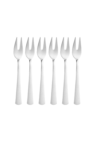 Limon Ve Fondü Çatalı Seti, Çelik, 11 Cm, Gümüş Metalik, 6 Parça Çok Renkli