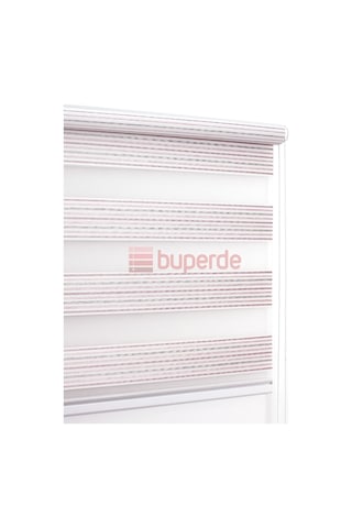 Buperde Pembe Pudra Beyaz Renkli Pilise Pliseli Zebra Stor Perde