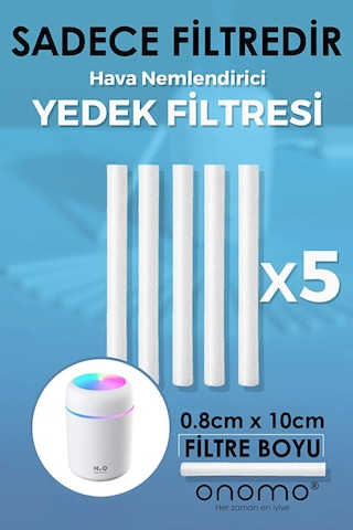 Hava Nemlendirici Buhar Makinesi Filtresi 5 Adet Universal - 0.8cm X 10cm