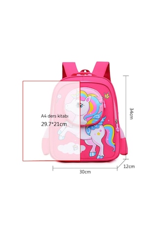 Yeiuyi7 Karikatür Desen Şekli 3 İla 8 Yaşında Anaokulu Çocuk Okul Çantası Kırmızı